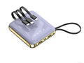 Four-wire digital display power bank in black, red, green, or purple showing LCD screen and attached cables