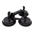 Meldun black three-claw glass suction cup with metal alloy bonding agent for heavy duty lifting