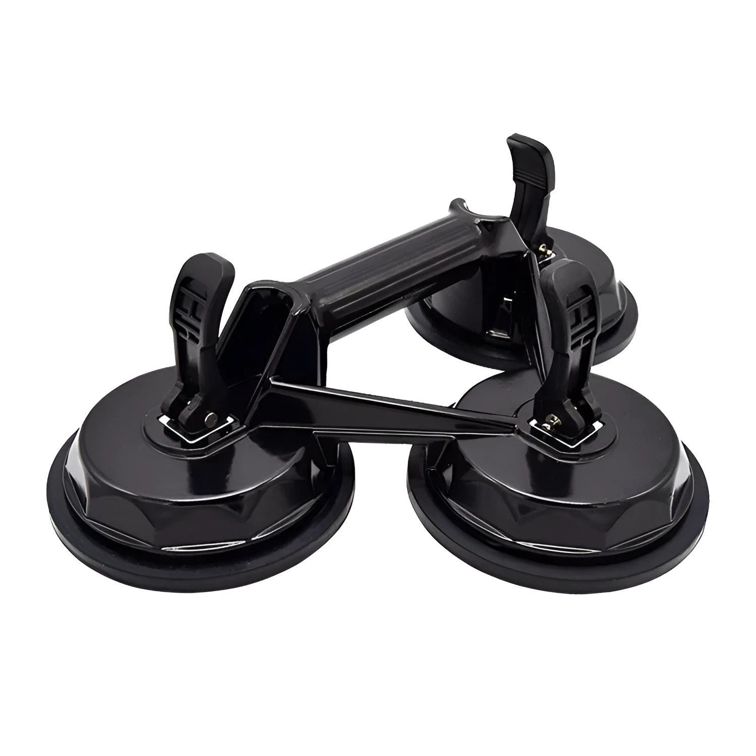 Meldun black three-claw glass suction cup with metal alloy bonding agent for heavy duty lifting