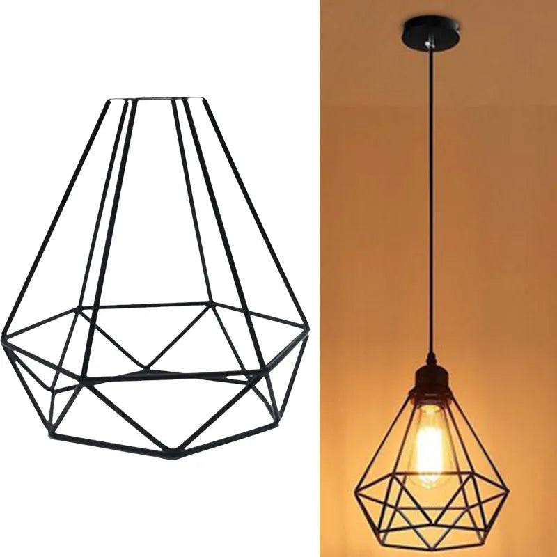 Black iron Nordic retro style chandelier hanging from a ceiling.