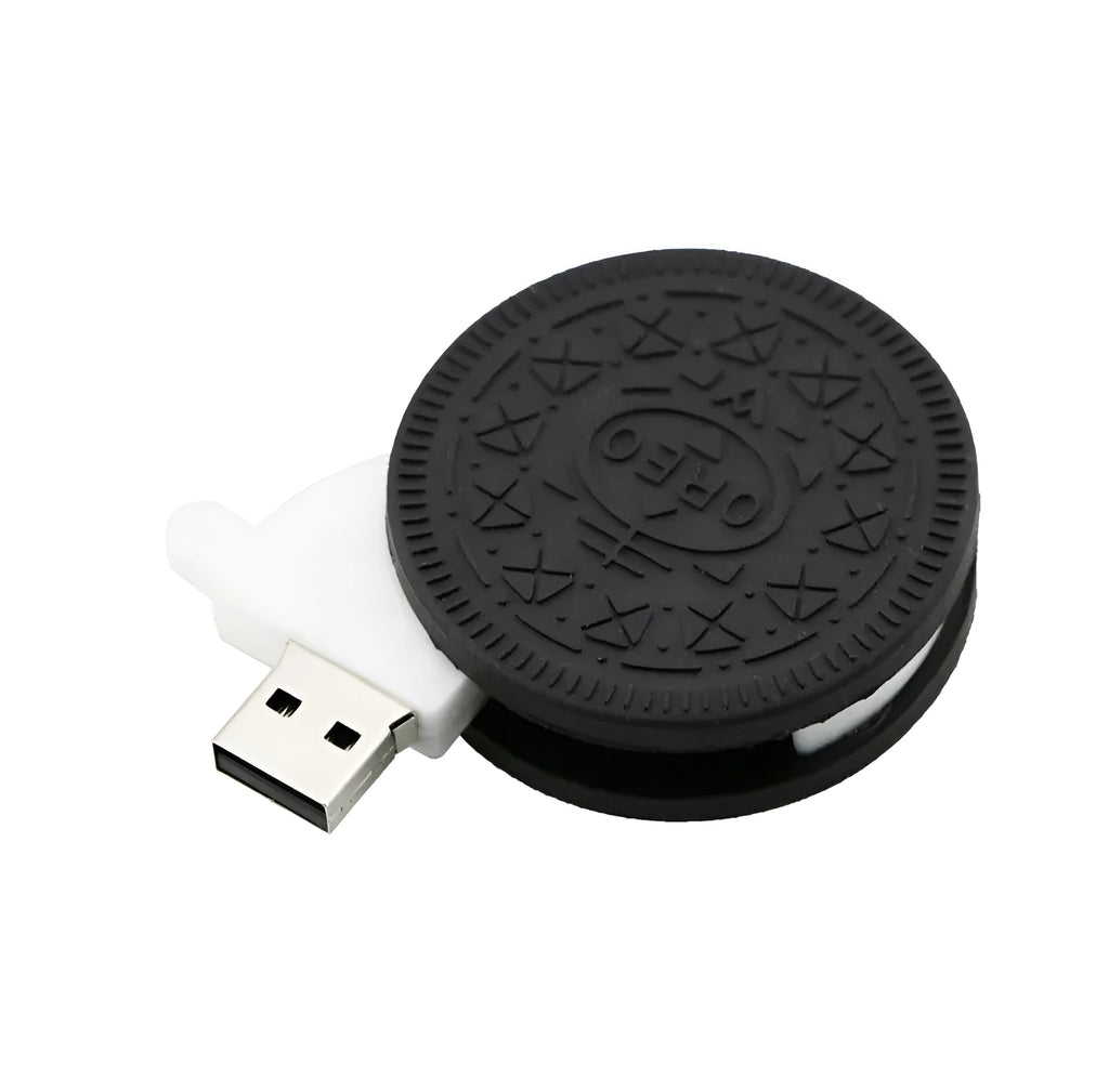 Sandwich cookie USB flash drive with PVC shell, USB 3.0 interface and capacity options from 4GB to 64GB