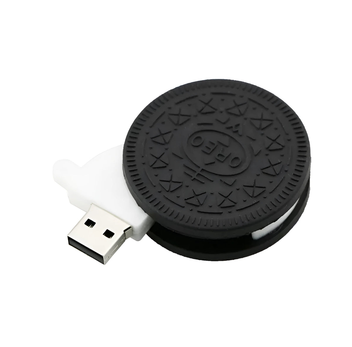 Sandwich cookie USB flash drive with PVC shell, USB 3.0 interface and capacity options from 4GB to 64GB