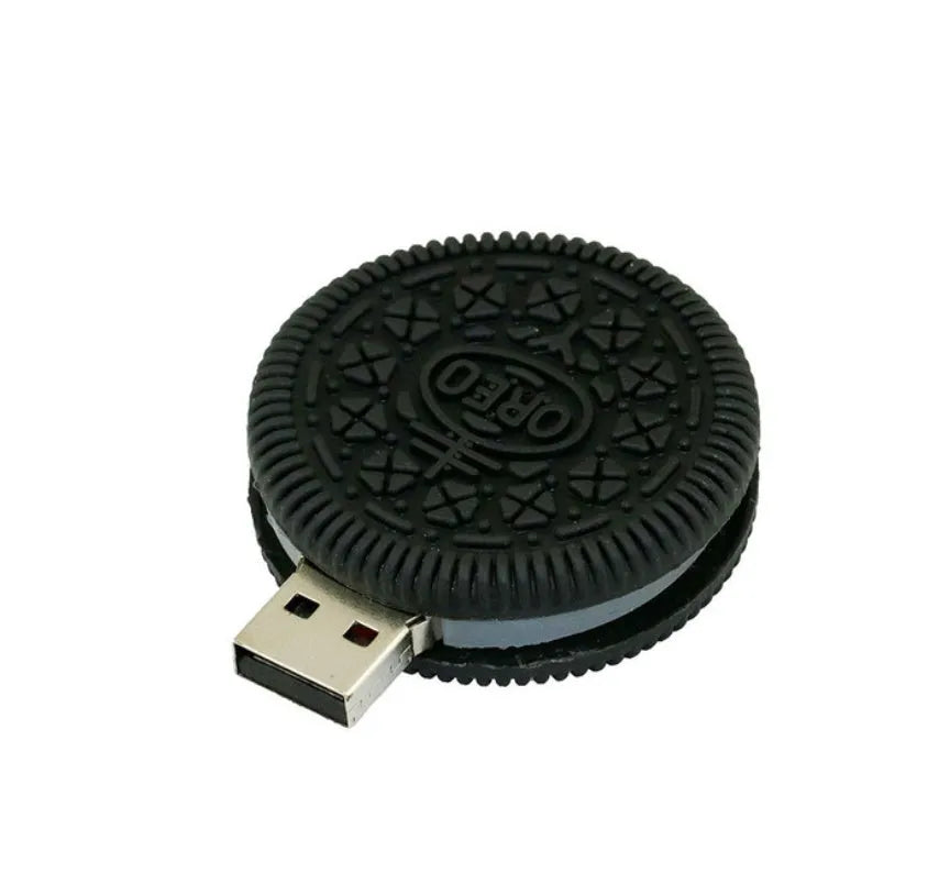 Sandwich cookie USB flash drive with PVC shell, USB 3.0 interface and capacity options from 4GB to 64GB