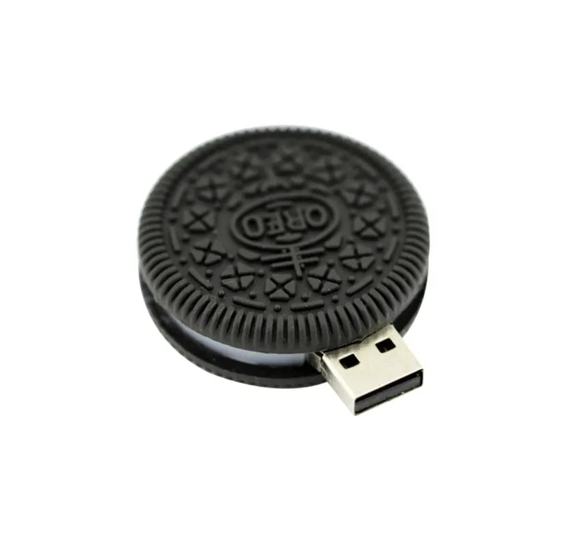 Sandwich cookie USB flash drive with PVC shell, USB 3.0 interface and capacity options from 4GB to 64GB