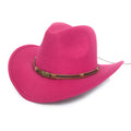 Western cowboy hat wool felt unisex size M tapered crown big brim black