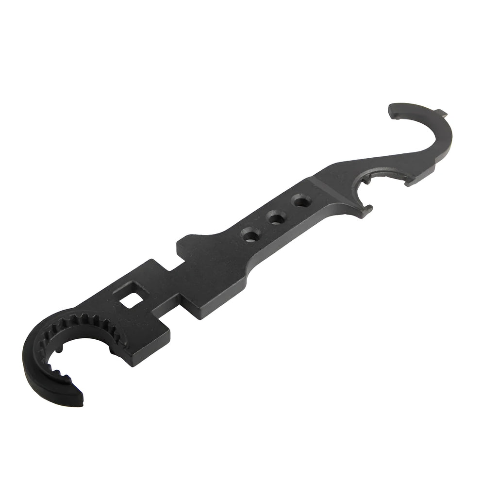 Black all-steel combination wrench for AR-15 and M4 firearm maintenance