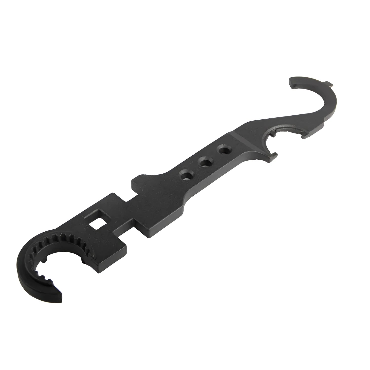 Black all-steel combination wrench for AR-15 and M4 firearm maintenance