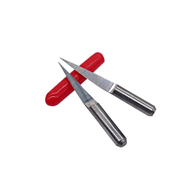 Set of ten tungsten steel engraving knives and milling cutters for acrylic in a package.