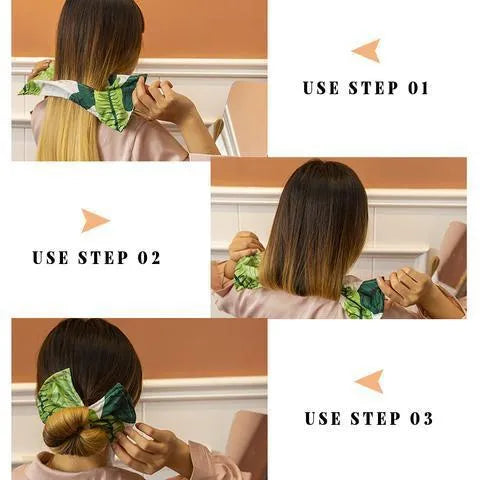 Cotton ladies headband with a pre-tied bowknot in a multipack set on a white background.