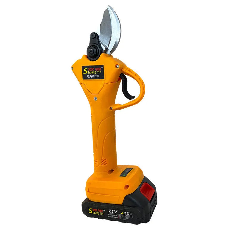 Electric gardening shears with lithium batteries for cutting fruit tree branches up to 35mm thick