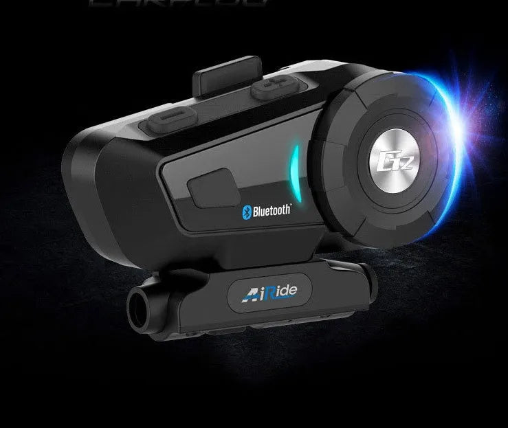 Multifunctional motorcycle Bluetooth intercom headset with 500 metre range and stereo speakers