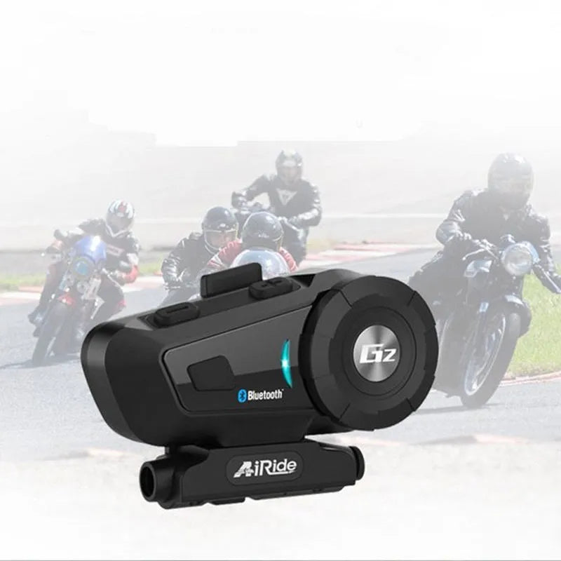 Multifunctional motorcycle Bluetooth intercom headset with 500 metre range and stereo speakers