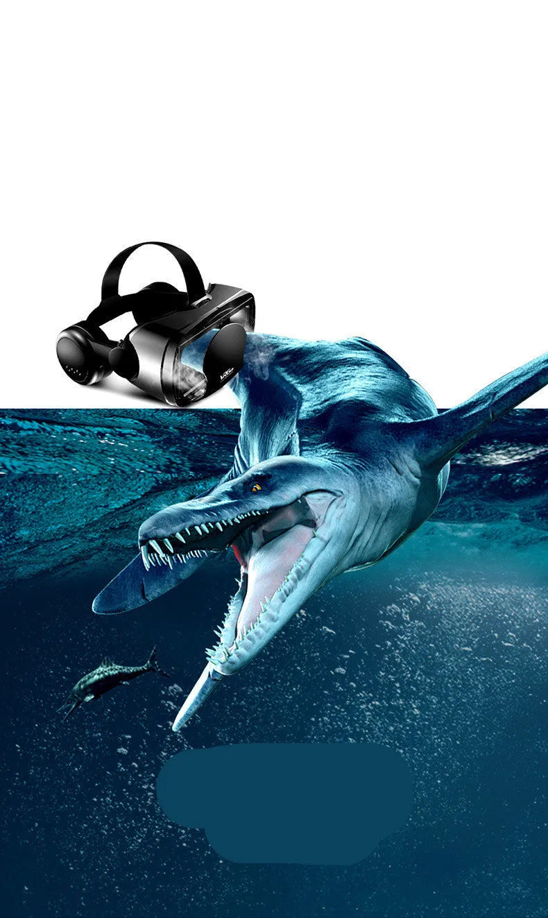VRGPRO+ all-in-one mobile phone 3D cinema VR glasses with blue lens and ABS head-mounted design