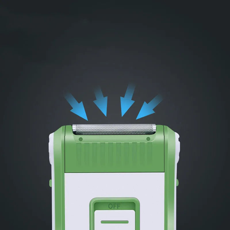 L2 model electric shaver with a black reciprocating head and double-layer net on an ABS plastic body.