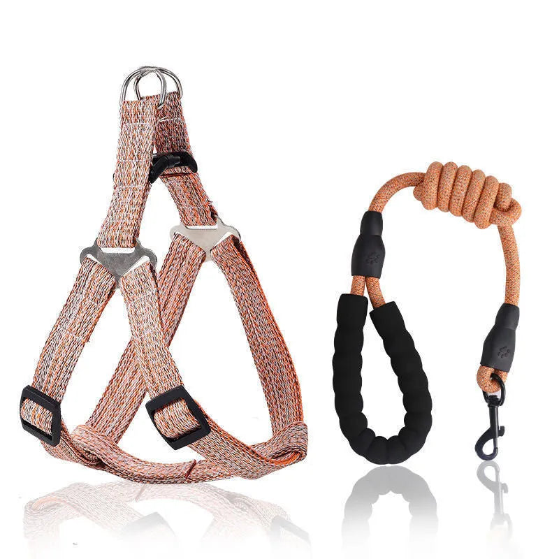 Pet Parkway explosion-proof retractable dog traction rope with chest back in blue for small to extra large dogs