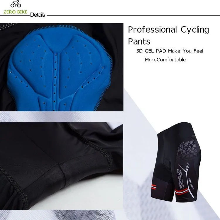 Men's black quick-dry cycling shorts with silicone padded insert for long distance riding