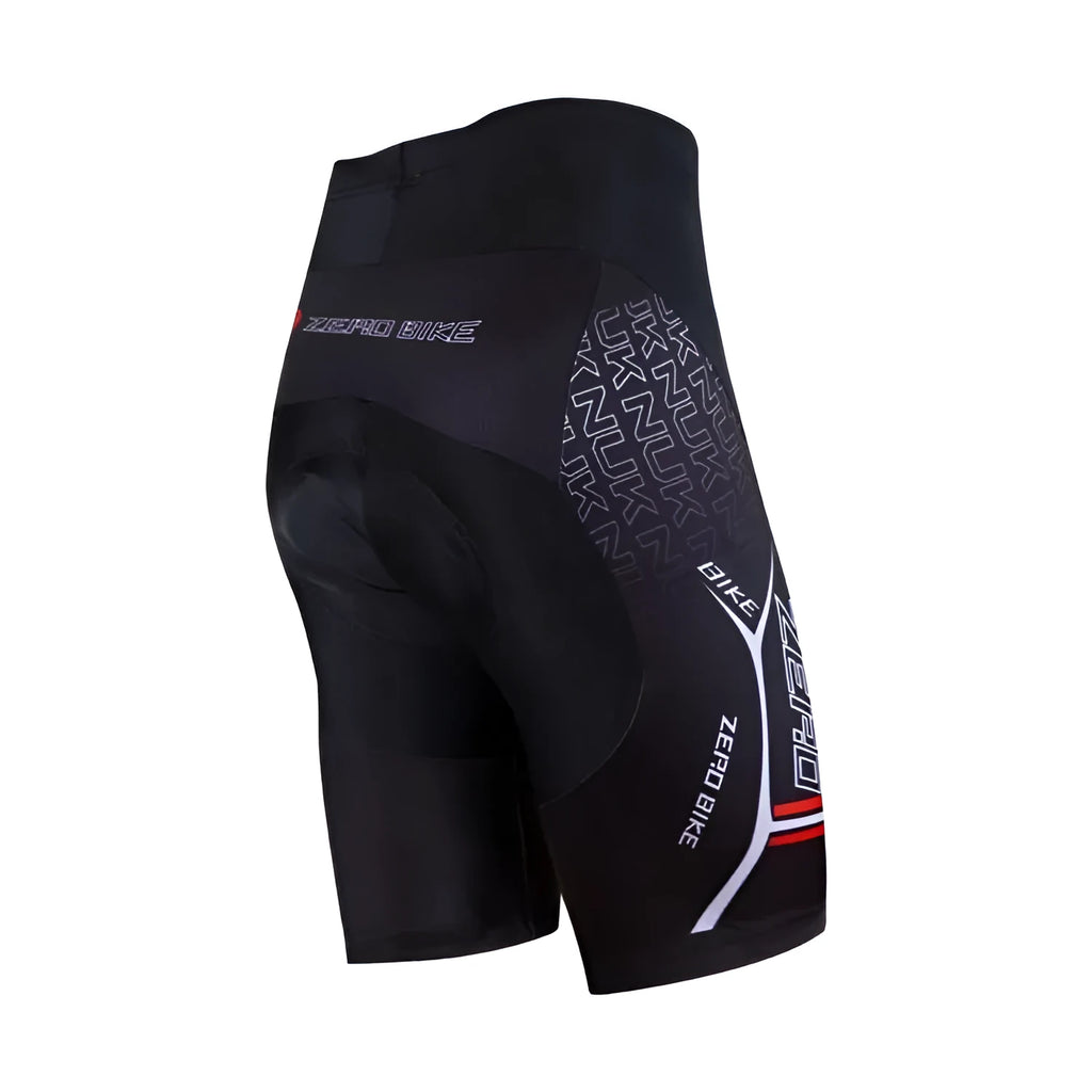 Men's black quick-dry cycling shorts with silicone padded insert for long distance riding