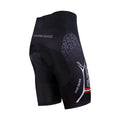 Men's black quick-dry cycling shorts with silicone padded insert for long distance riding