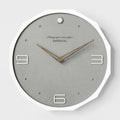 Nordic minimalist round wall clock with perforated 12 inch face in Geralt mirror material