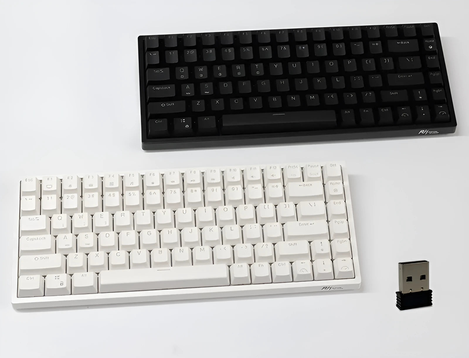 84-key wireless mechanical keyboard with white backlighting and USB-C port
