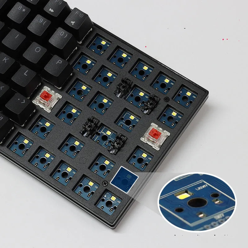84-key wireless mechanical keyboard with white backlighting and USB-C port