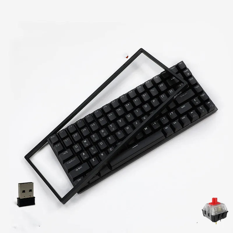 84-key wireless mechanical keyboard with white backlighting and USB-C port