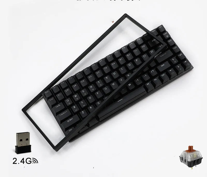 84-key wireless mechanical keyboard with white backlighting and USB-C port