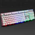 Forerunner GX60 punk retro gaming keyboard with glowing keys, wired USB connection for desktop
