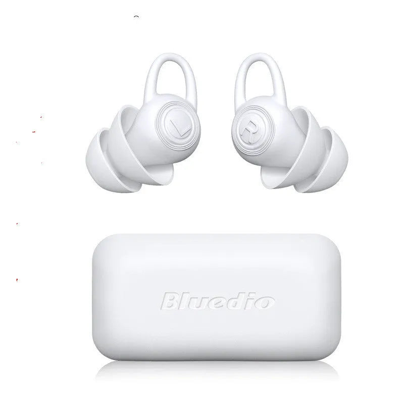 Soft white silicone ear plugs for noise reduction, shown with individual packaging