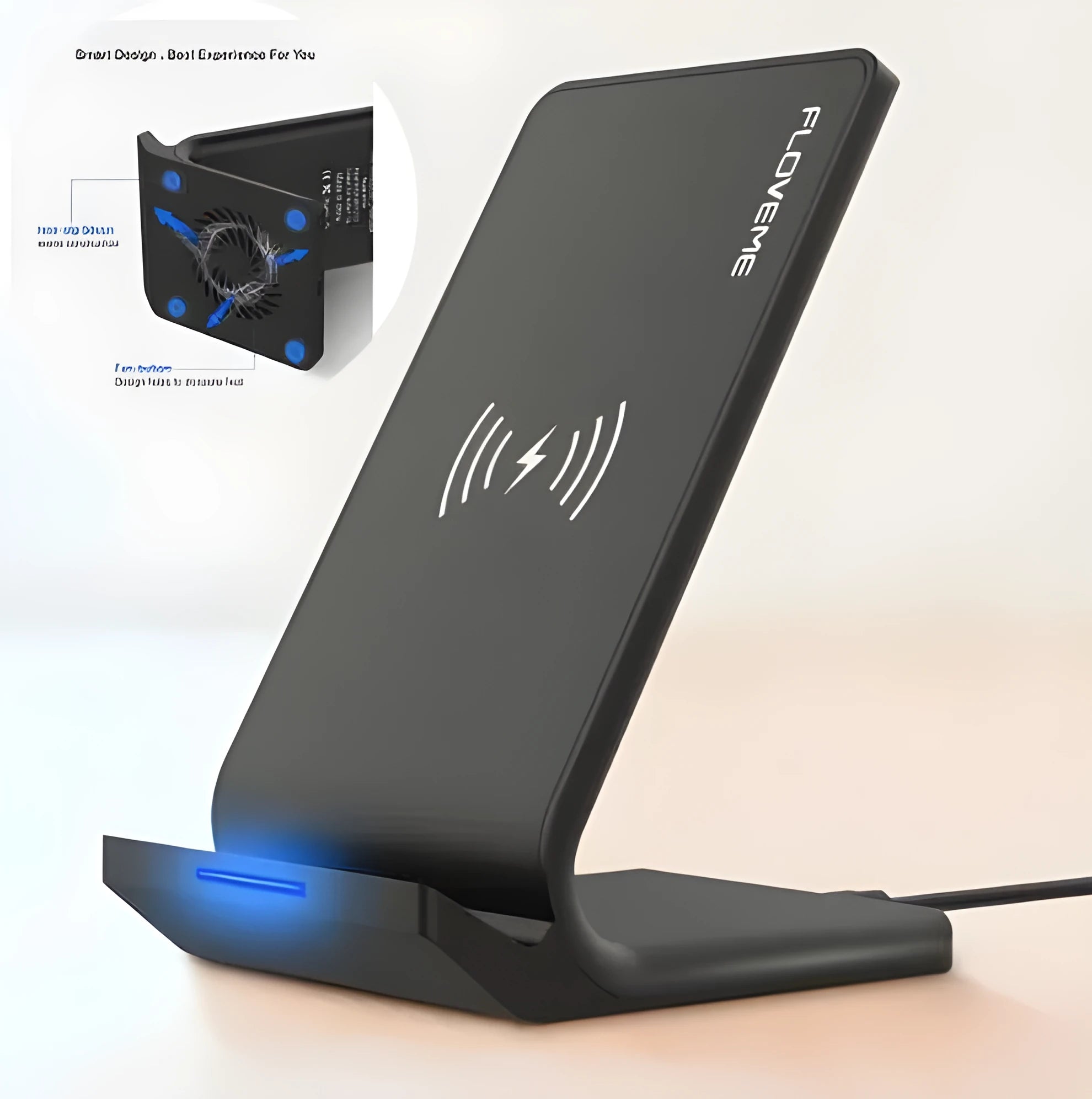 Universal Qi wireless fast charger board in white compatible with Apple Samsung and GM phones