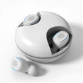 Private Mode binaural wireless Bluetooth headset with 10 metre range, stereo earplug design, black white black red options
