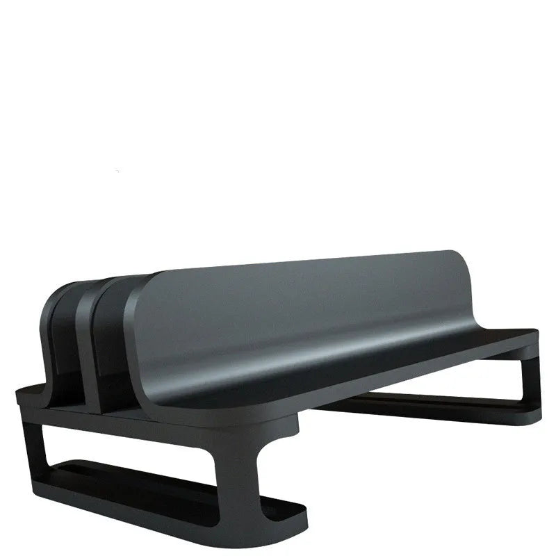 CROSS LINE aluminium alloy vertical notebook stand holding a silver MacBook upright on a desk