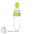 Baby feeding bottle spoon in silicone, 90ml, available in white and pink, with round bottom style