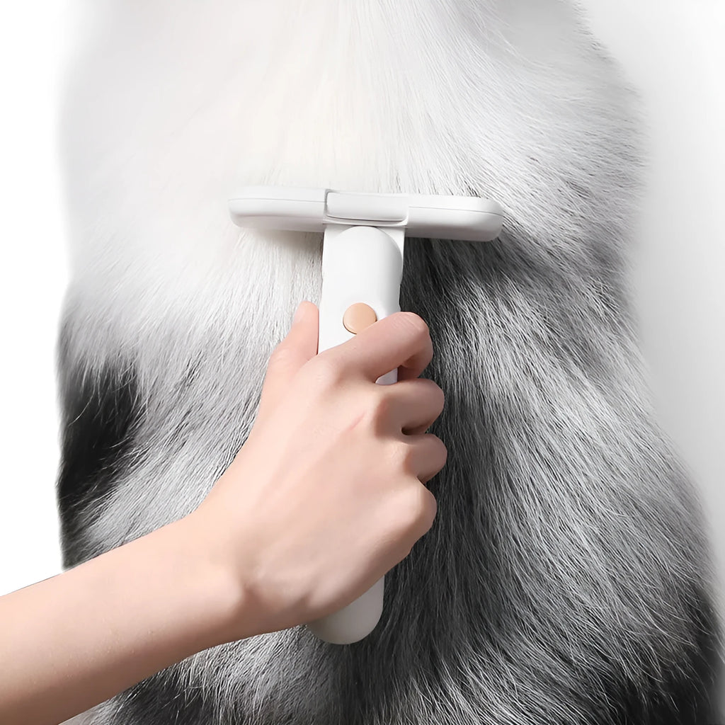 Pet comb hair removal brush with five modes, ABS body and PP roller for cats and dogs