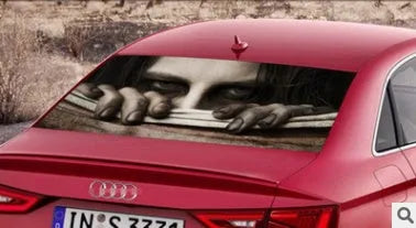 Horror themed 3D stereo perspective car window sticker 130x70cm in a creative design