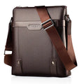 Black medium-sized PU leather men's shoulder bag with a zipper and single strap