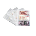 Transparent PVC coin collection loose leaf pages measuring 252mm by 200mm