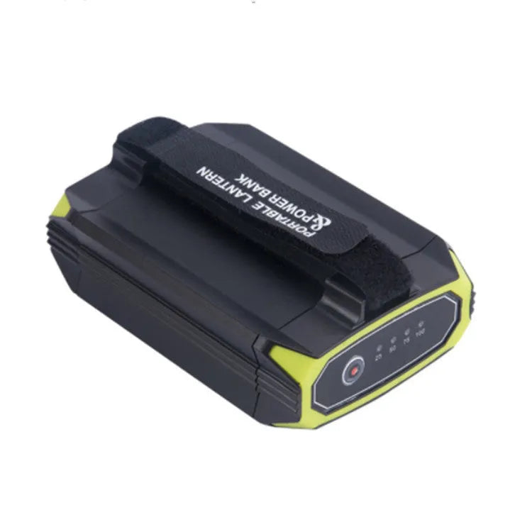 Green rechargeable camping light with USB power bank function and adjustable brightness
