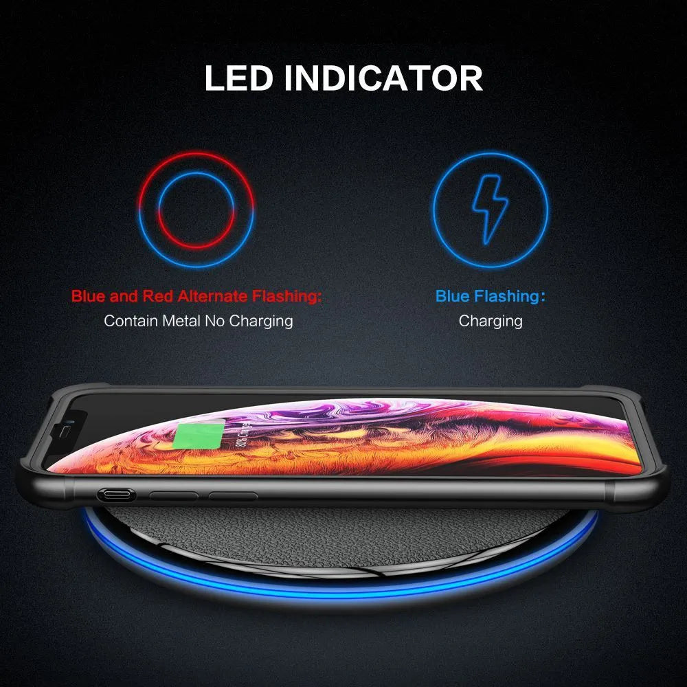 Black metal wireless charging mobile phone charger, simple ultra-light portable desktop pad