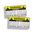 Car safety warning rules sticker 10cm x 6cm with strong adhesion for interior dashboard placement