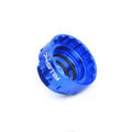 Blue aluminium alloy 12-speed direct mount disc brake removal tool on a workshop bench