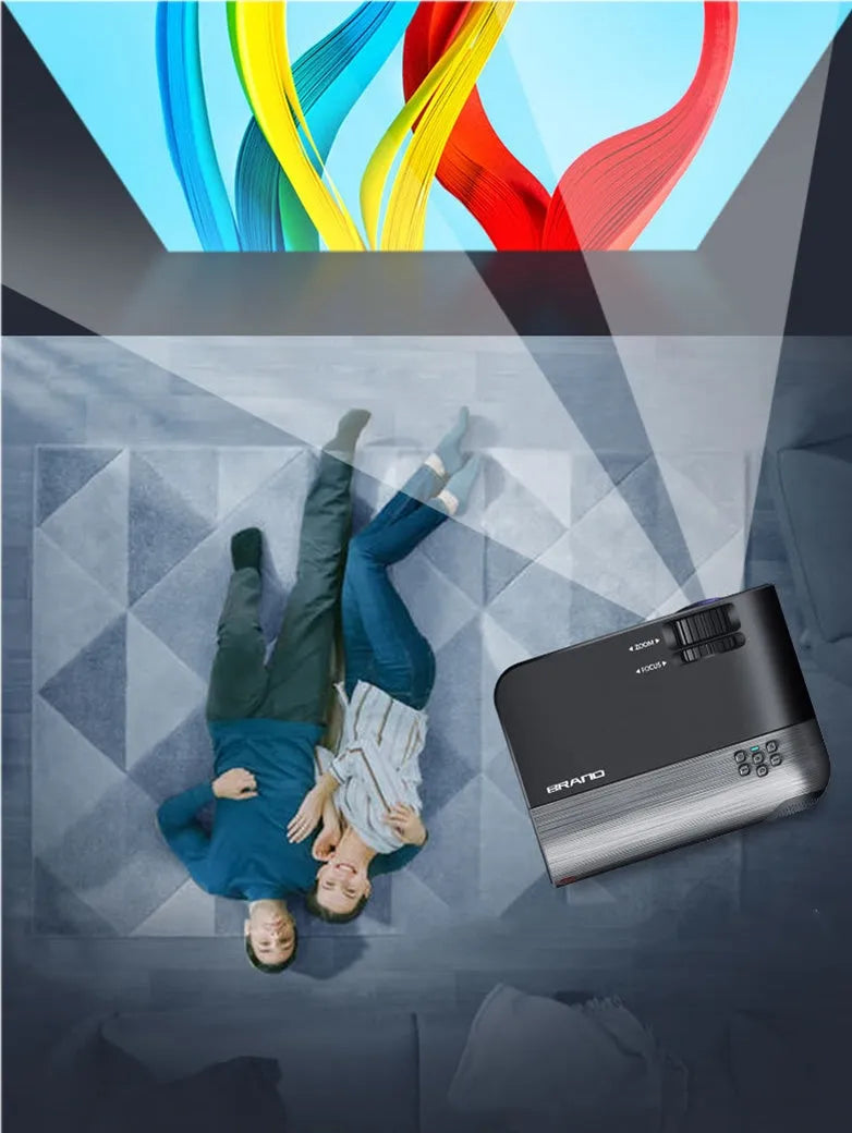 Portable Android WiFi projector with 8K lens for wireless mobile phone screen mirroring