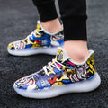 Men's breathable mesh casual running shoes low cut round toe front tie rubber sole summer