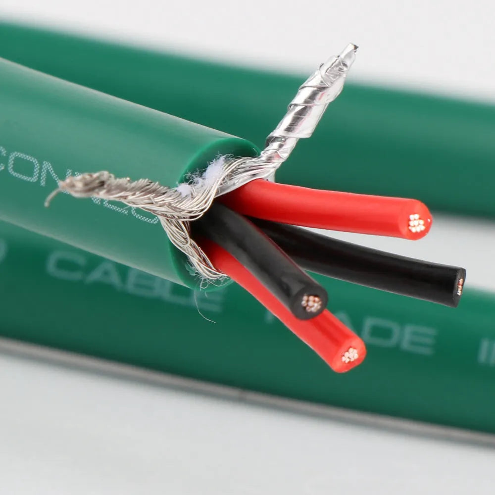 4-core copper silver-plated audio interconnect cable with RCA connectors in various lengths