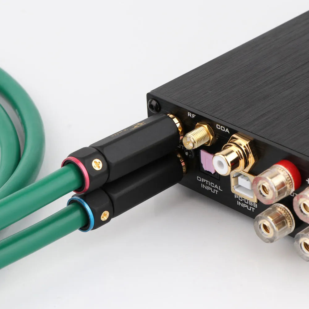 4-core copper silver-plated audio interconnect cable with RCA connectors in various lengths
