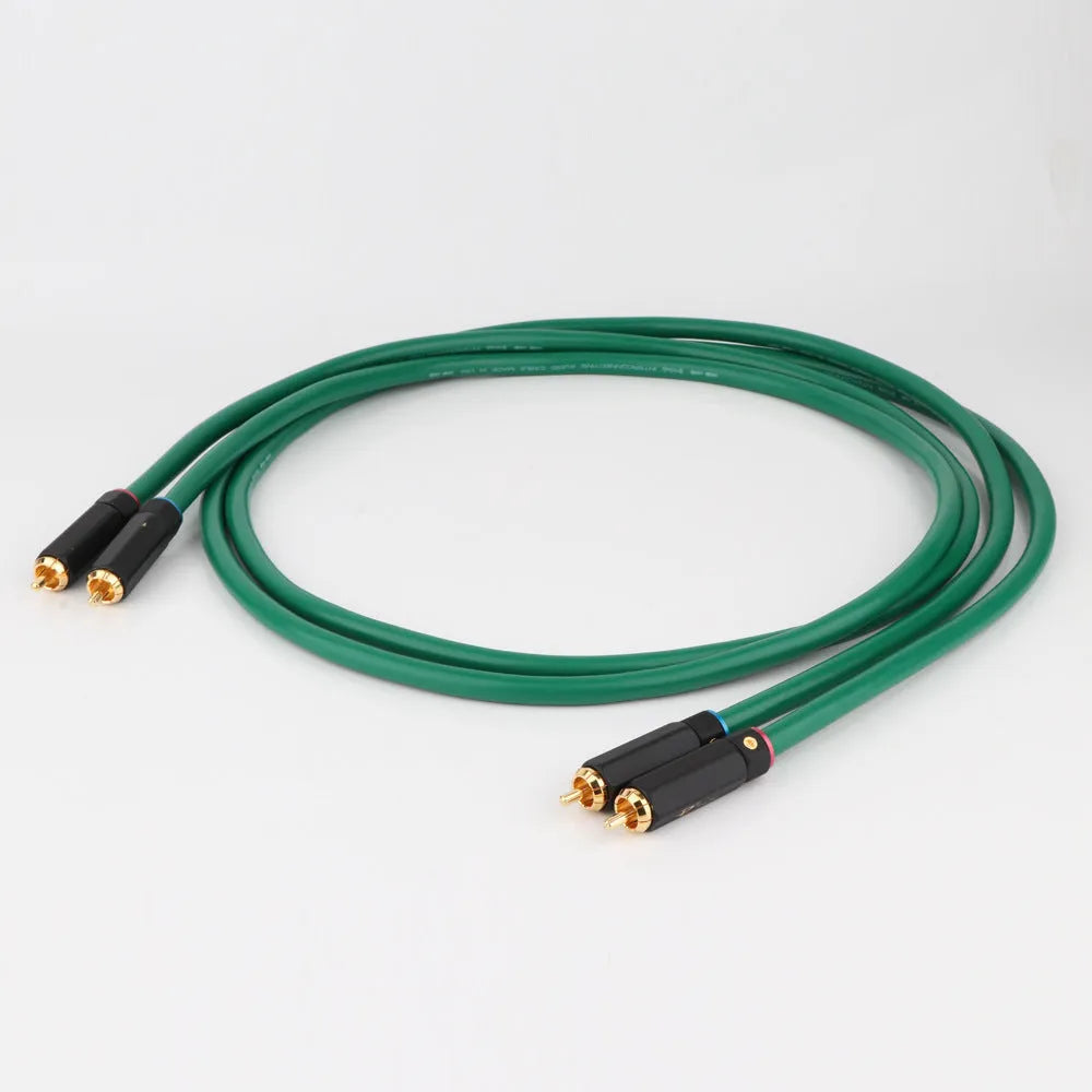 4-core copper silver-plated audio interconnect cable with RCA connectors in various lengths
