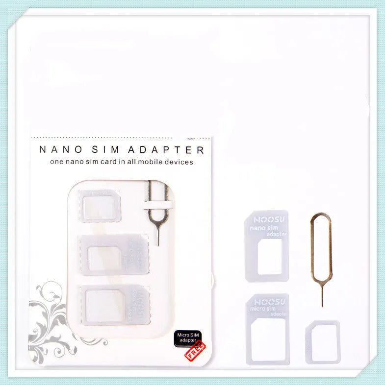 Black PVC SIM card holder with four-in-one conversion for mobile phone card protection