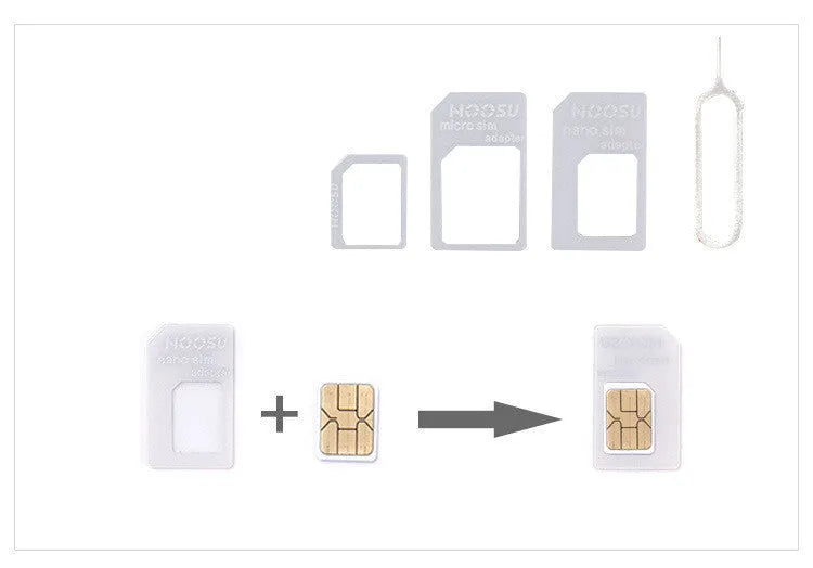 Black PVC SIM card holder with four-in-one conversion for mobile phone card protection
