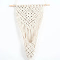 White hand-woven cotton wall basket with grid pattern, 30cm by 70cm rectangular floral decoration