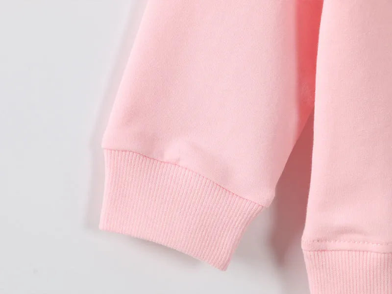 Korean-style baby girl autumn sweater with cartoon pattern in soft-treated fabric